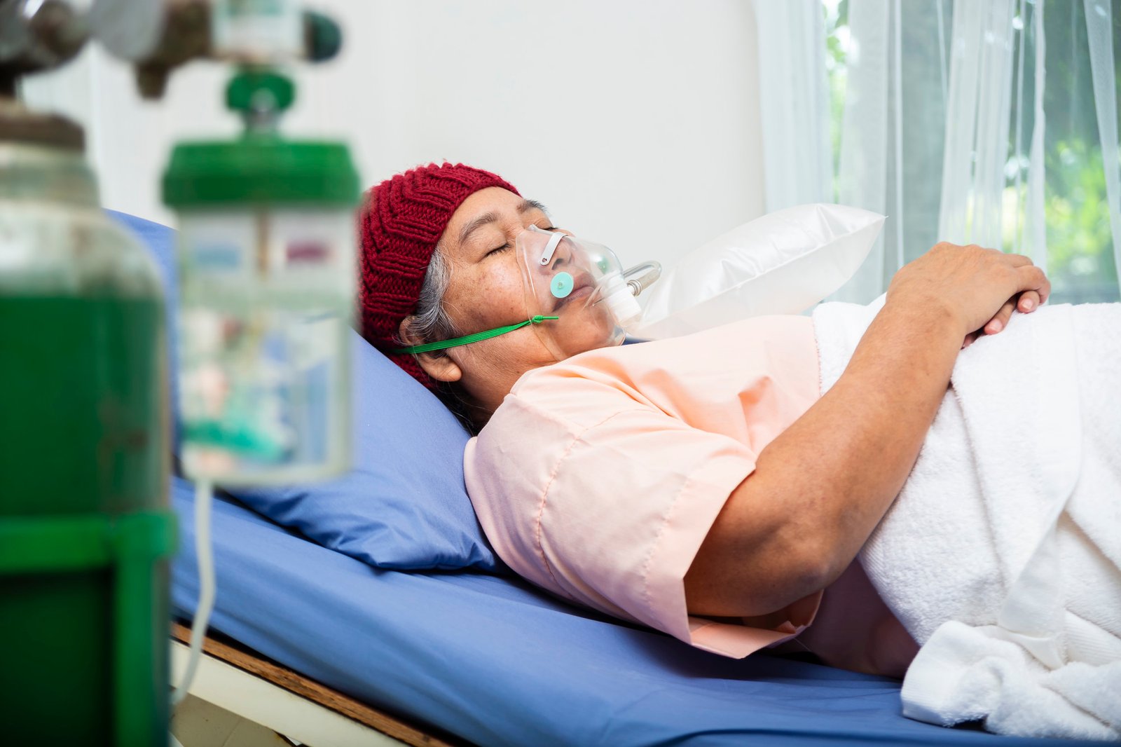 asian elderly woman patient hospital